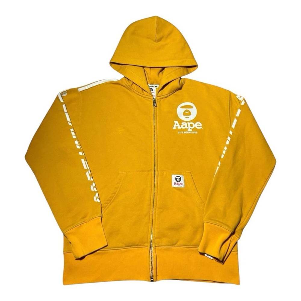 Aape By A Bathing Ape  Aape Universe Zip Up Hoodie Sweatshirt Yellow Size XS